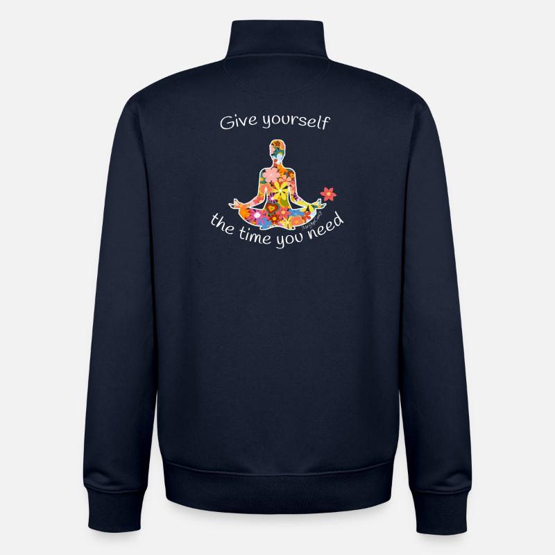 GIVE YOURSELF THE TIME YOU NEED - Sweat zippé unisexe en coton bio Stanley/Stella - marine