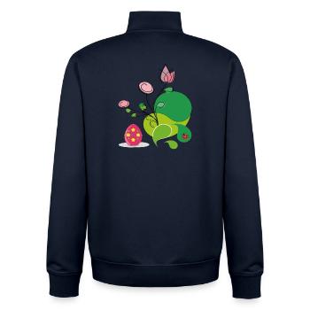 Easter Greeting - Unisex Organic Zip Sweatshirt by Stanley/Stella - navy - Back - AI Model Male 185 light (185cm)