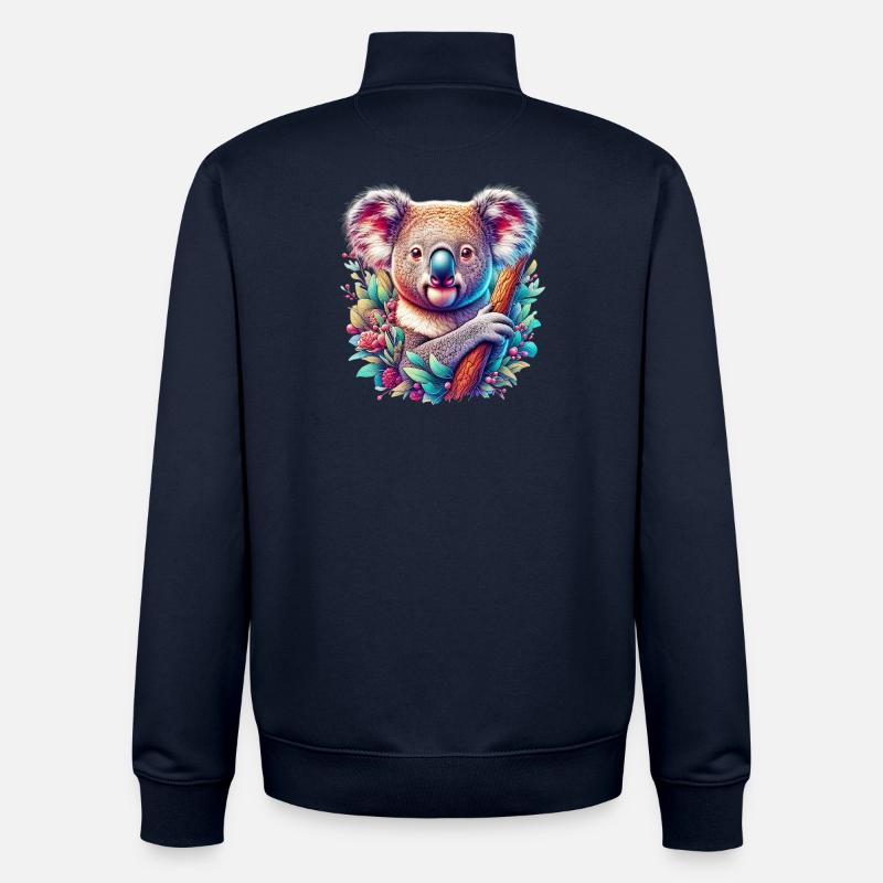 Koala - Sweat zippé unisexe en coton bio Stanley/Stella - marine