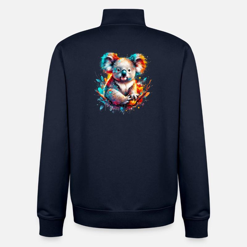 Koala - Sweat zippé unisexe en coton bio Stanley/Stella - marine