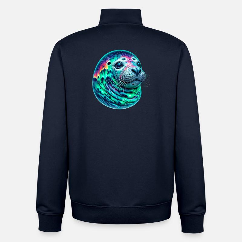 Aurora Borealis Siegel - Unisex Organic Zip Sweatshirt von Stanley/Stella - Navy