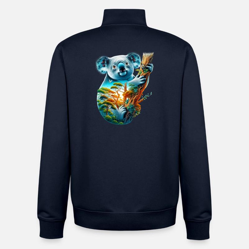 Koala - Sweat zippé unisexe en coton bio Stanley/Stella - marine
