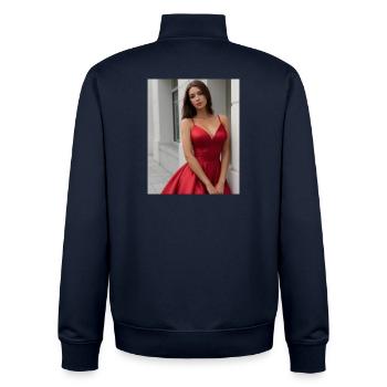 Beauté et style féminin - Sweat zippé unisexe en coton bio Stanley/Stella - marine - Dos - AI Model Male 185 light (185cm)
