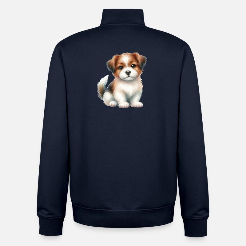 Chien mignon - Sweat zippé unisexe en coton bio Stanley/Stella - marine