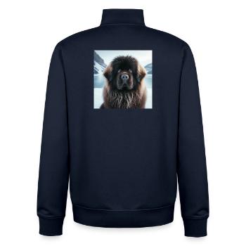 Neufundland im Schnee - Unisex Organic Zip Sweatshirt von Stanley/Stella - Navy - Hinten - AI Model Male 185 light (185cm)