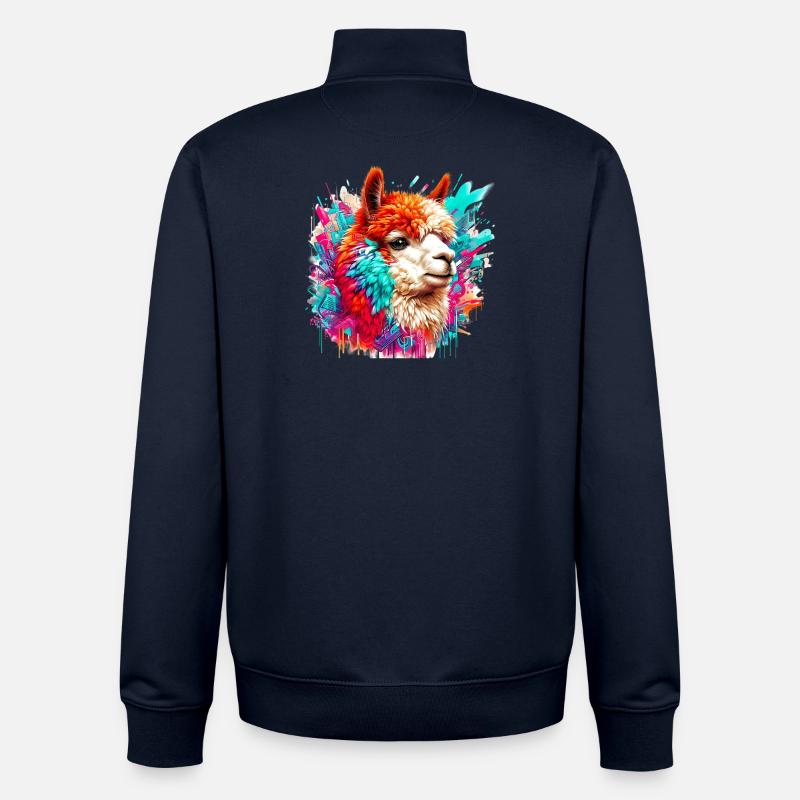 Alpaga - Sweat zippé unisexe en coton bio Stanley/Stella - marine