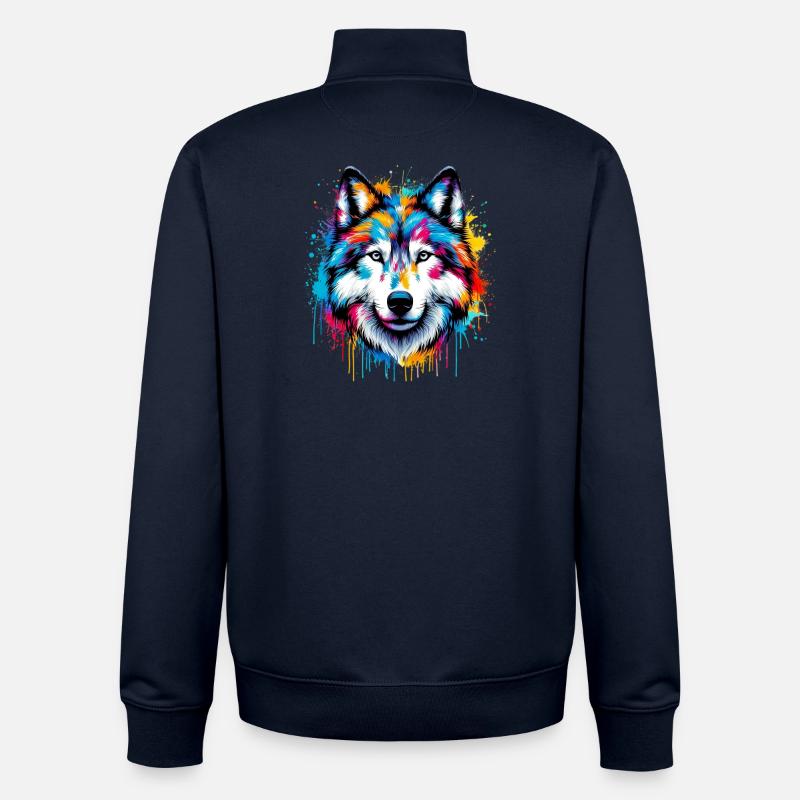 Loup - Sweat zippé unisexe en coton bio Stanley/Stella - marine