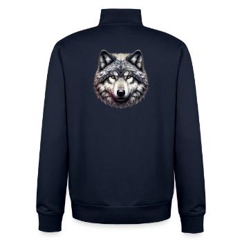 Loup - Sweat zippé unisexe en coton bio Stanley/Stella - marine - Dos - AI Model Male 185 light (185cm)