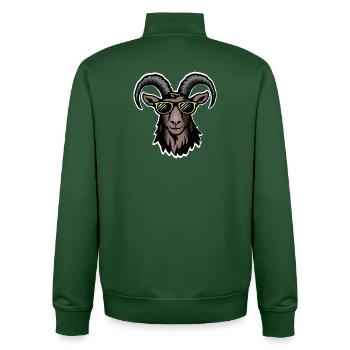 Chèvre de montagne cool avec lunettes de soleil - Sweat zippé unisexe en coton bio Stanley/Stella - vert bouteille - Dos - AI Model Male 185 dark (185cm)