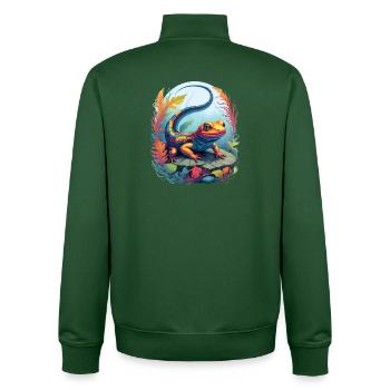 Salamander Underwater - Unisex Organic Zip Sweatshirt by Stanley/Stella - bottle green - Back - AI Model Male 185 dark (185cm)
