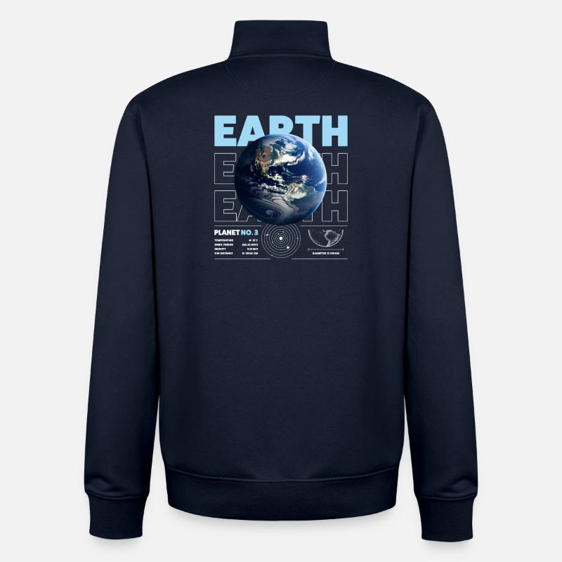 Détails de la Terre - Sweat zippé unisexe en coton bio Stanley/Stella - marine
