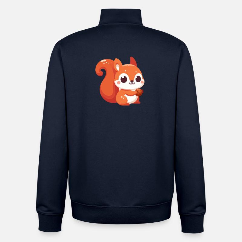 Chibi Eichhörnchen Kawaii - Unisex Organic Zip Sweatshirt von Stanley/Stella - Navy