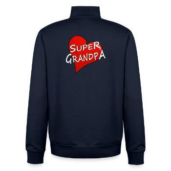 SUPER GRANDPA - Unisex Organic Zip Sweatshirt von Stanley/Stella - Navy - Hinten - AI Model Male 185 light (185cm)