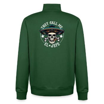 They call me - Unisex Organic Zip Sweatshirt by Stanley/Stella - bottle green - Back - AI Model Male 185 dark (185cm)