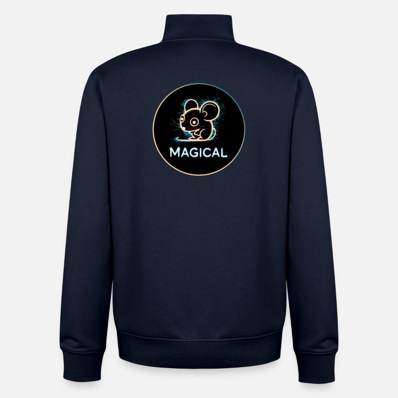 Magic Mouse - Unisex Organic Zip Sweatshirt by Stanley/Stella - navy