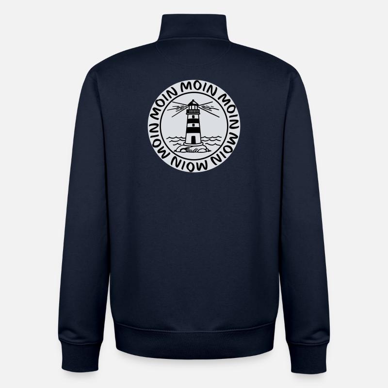 Moin Moin Leuchtturm – Maritimes Küsten Design - Unisex Organic Zip Sweatshirt von Stanley/Stella - Navy