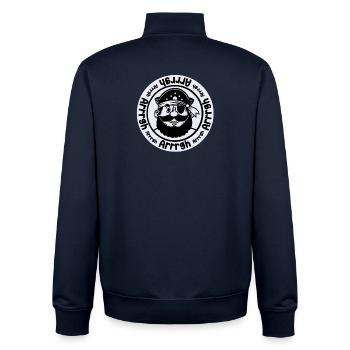 Lustiger Pirat mit Augenklappe - Unisex Organic Zip Sweatshirt von Stanley/Stella - Navy - Hinten - AI Model Male 185 light (185cm)