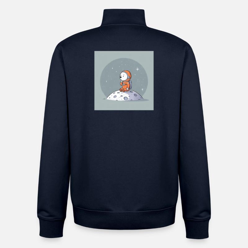 Illustration d’astronaute snob de l’espace - Sweat zippé unisexe en coton bio Stanley/Stella - marine