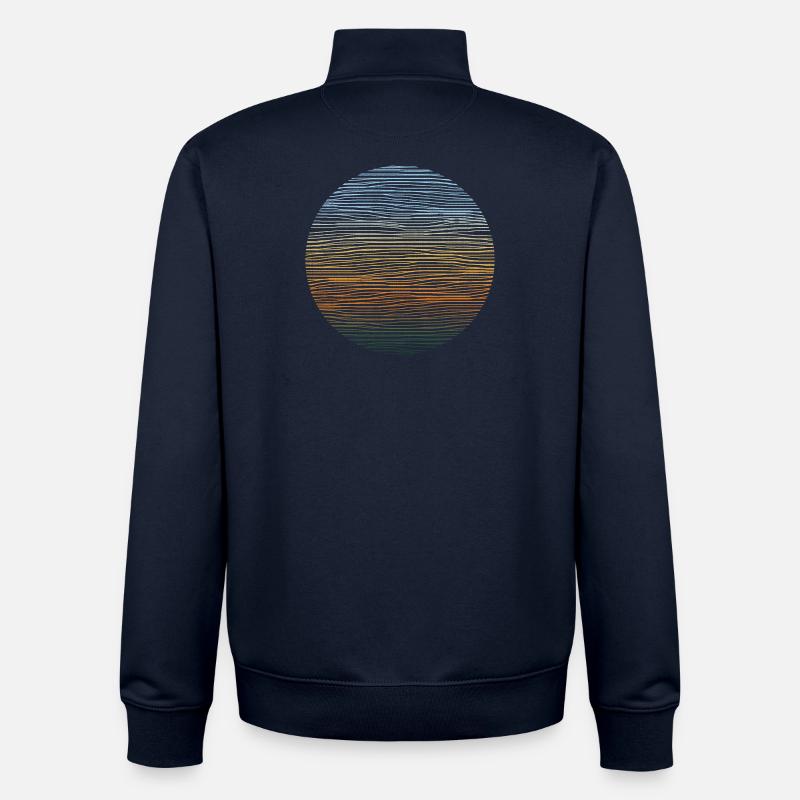 Aventure Abenteuer Illustration - Sweat zippé unisexe en coton bio Stanley/Stella - marine