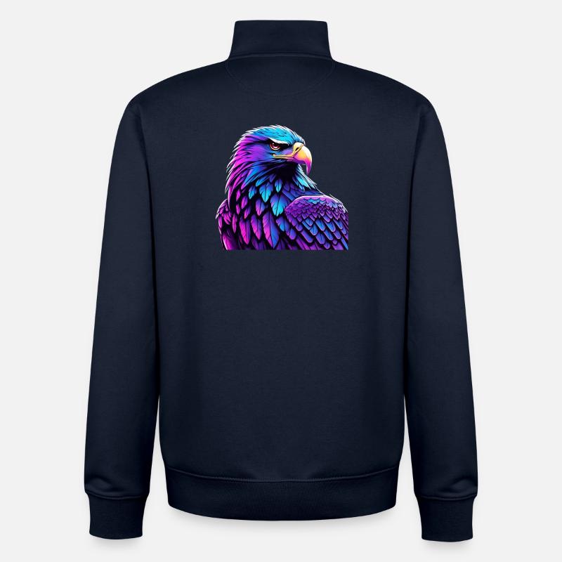 Leuchtender Adler mit Farbverlauf - Unisex Organic Zip Sweatshirt von Stanley/Stella - Navy