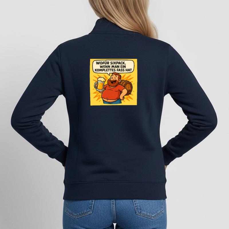 Six Pack oder Fass Unisex Organic Zip Sweatshirt von Stanley/Stella