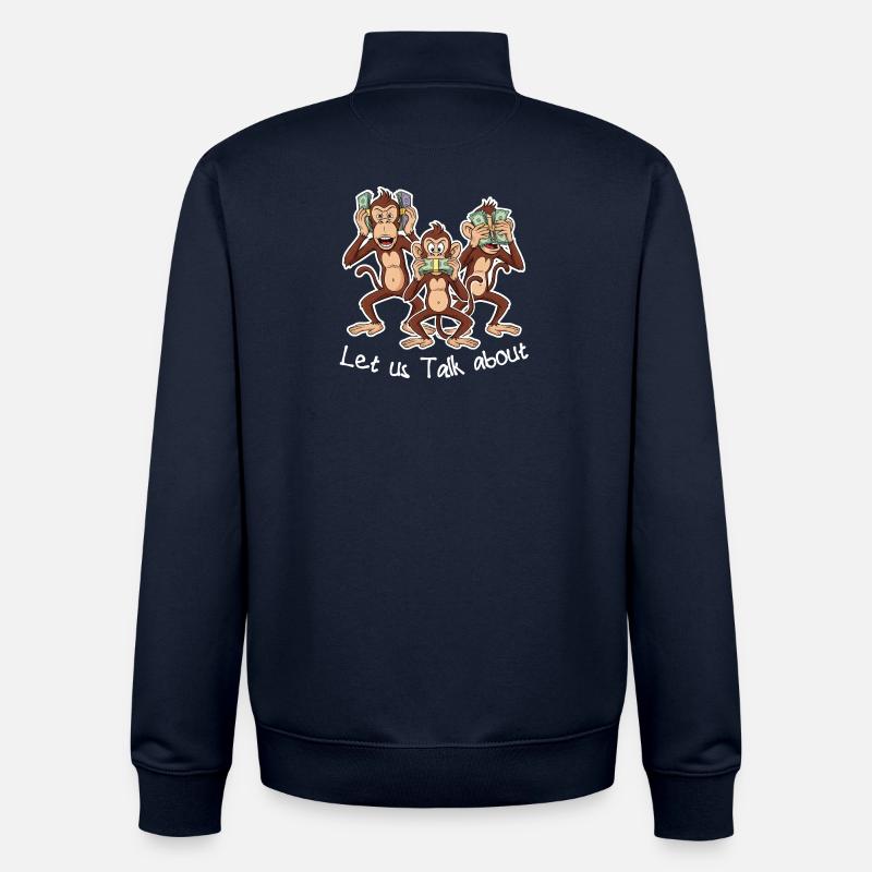 Let us Talk about Monkeys - Unisex Organic Zip Sweatshirt von Stanley/Stella - Navy