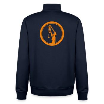 Harbour Crane Silhouette 01 - Unisex Organic Zip Sweatshirt by Stanley/Stella - navy - Back - AI Model Male 185 light (185cm)