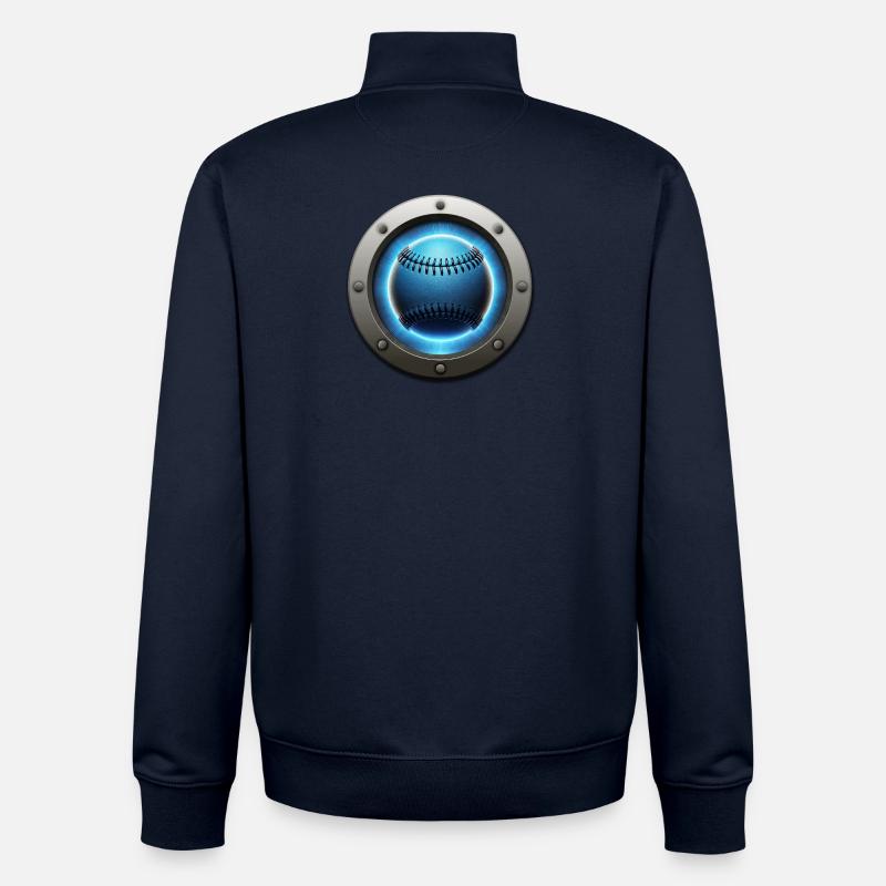 Futuristisch angetrieben durch Baseball-Emblem-Design - Unisex Organic Zip Sweatshirt von Stanley/Stella - Navy
