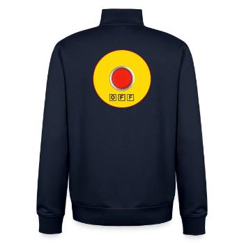 Stopp bei Logorrhoe - Unisex Organic Zip Sweatshirt von Stanley/Stella - Navy - Hinten - AI Model Male 185 light (185cm)