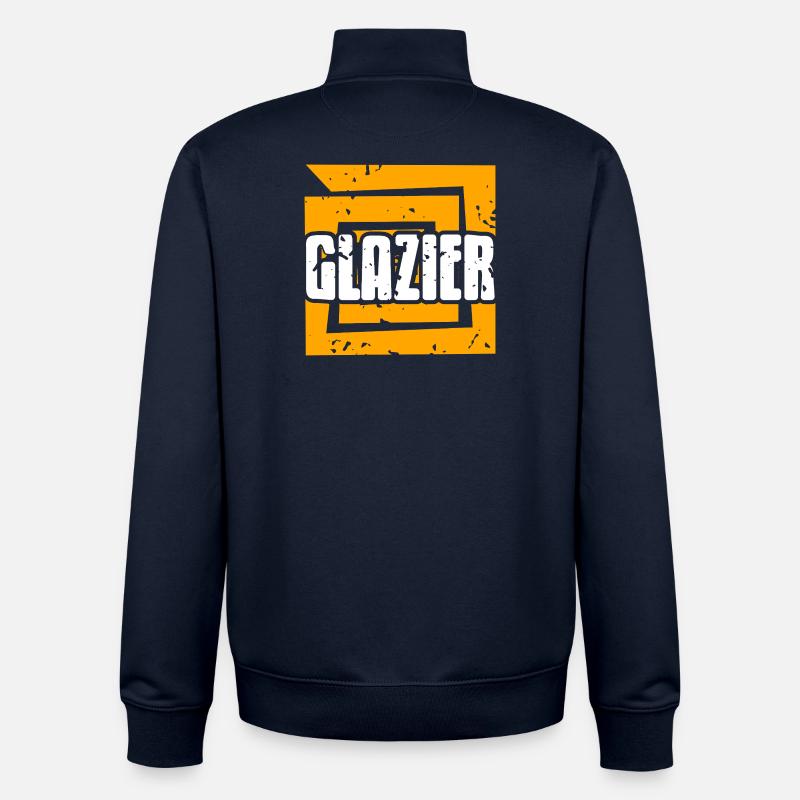 Evolution Glazier Funny Trade Job Progression - Unisex Organic Zip Sweatshirt by Stanley/Stella - navy