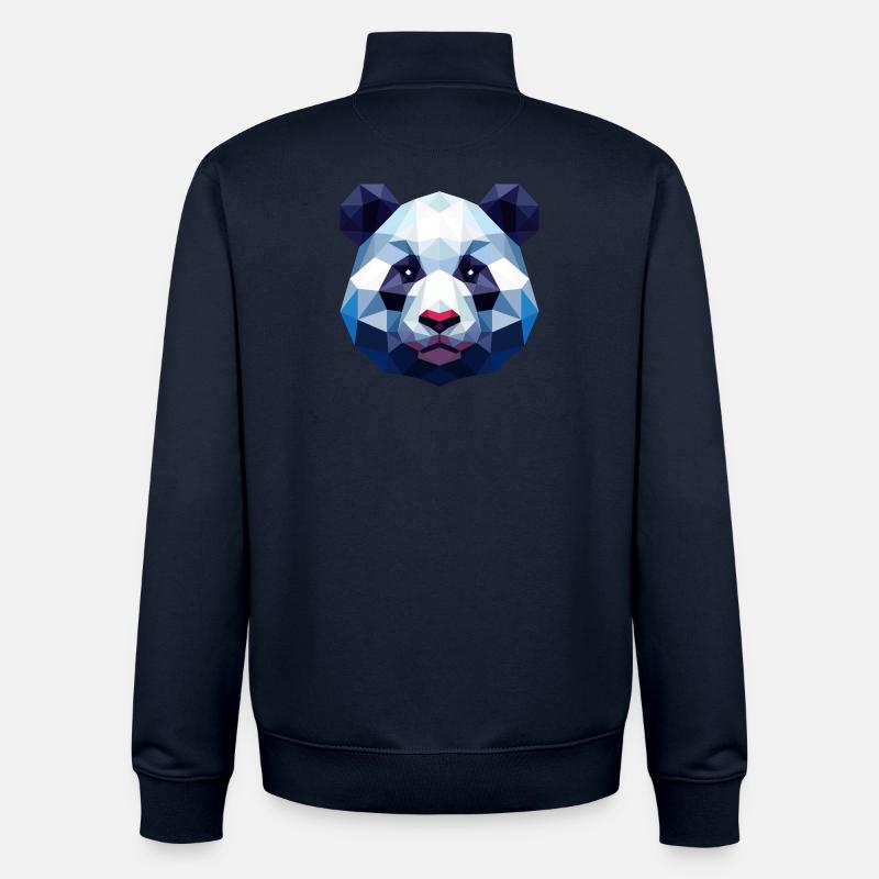 Panda Lowpoly - Unisex Organic Zip Sweatshirt by Stanley/Stella - navy