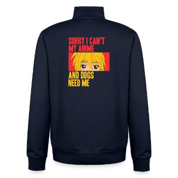 Anime Manga Otaku Kawaii Japan Cosplay Comic - Unisex Organic Zip Sweatshirt by Stanley/Stella - navy - Back - AI Model Male 185 light (185cm)