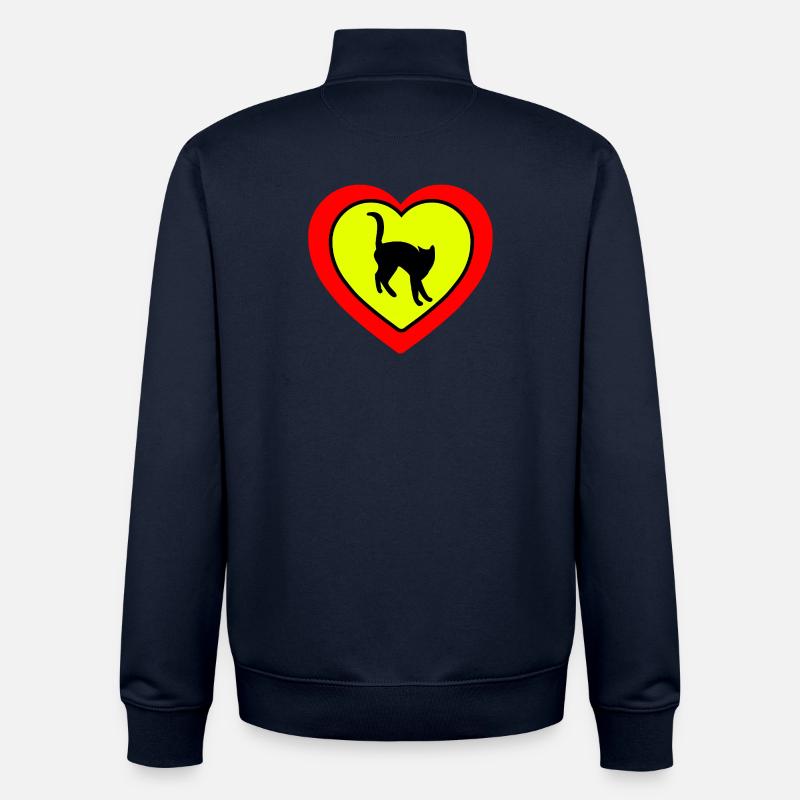 Chat - Sweat zippé unisexe en coton bio Stanley/Stella - marine