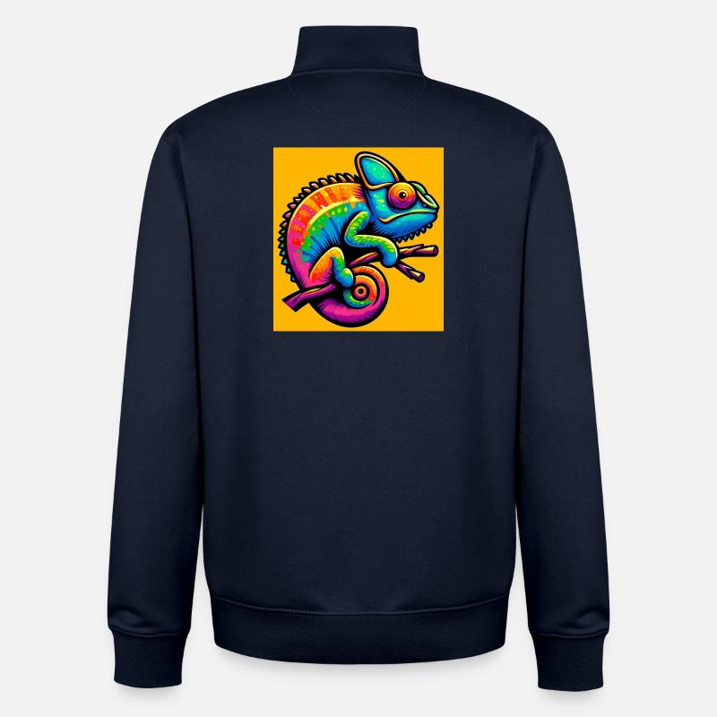 caméléon - Sweat zippé unisexe en coton bio Stanley/Stella - marine