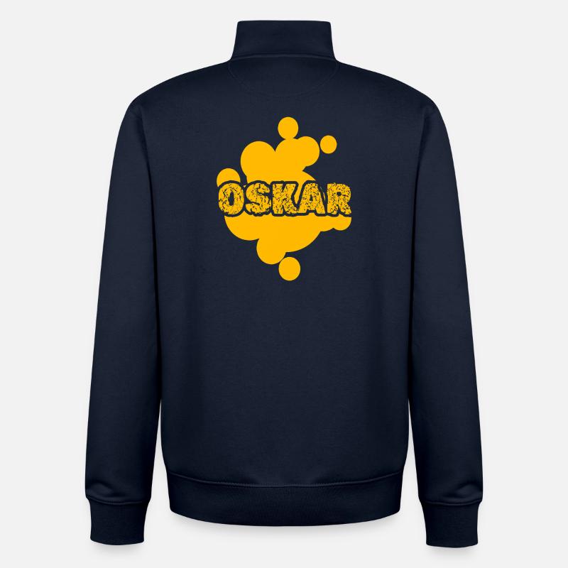 Oskar as a painter - Unisex Organic Zip Sweatshirt by Stanley/Stella - navy