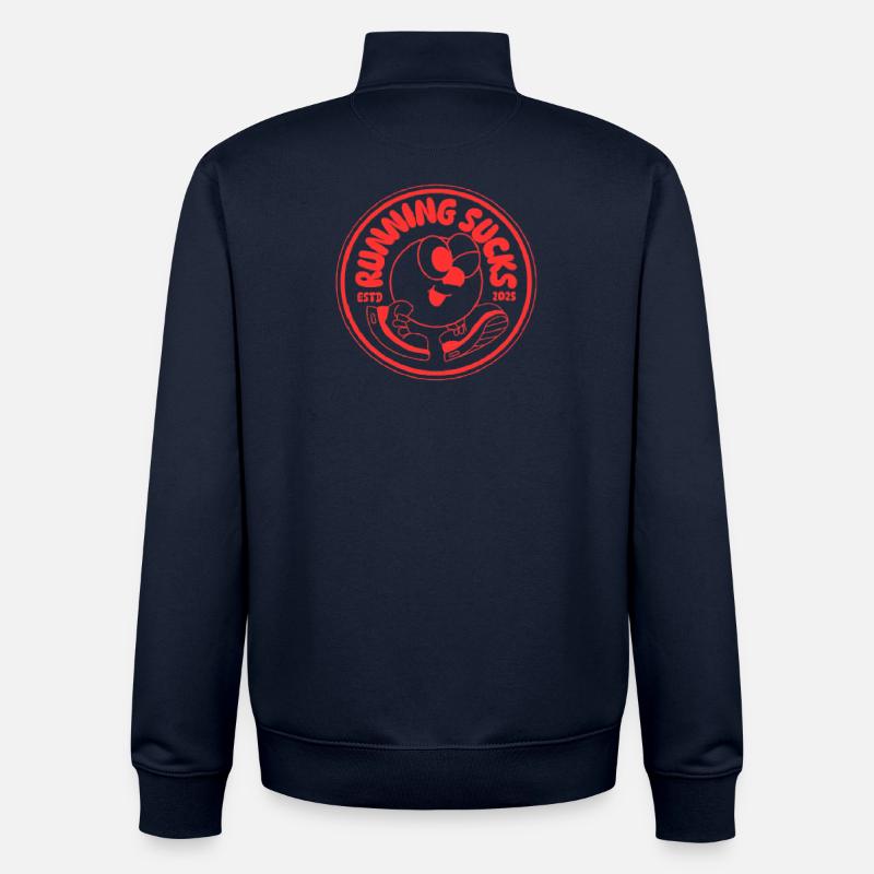 Courir, c’est nul - Sweat zippé unisexe en coton bio Stanley/Stella - marine