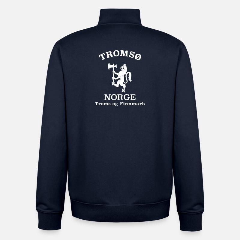 Tromsø Norge, Norvège - Sweat zippé unisexe en coton bio Stanley/Stella - marine