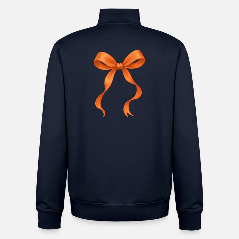 Nœud orange mignon et coquin pour filles - Sweat zippé unisexe en coton bio Stanley/Stella - marine