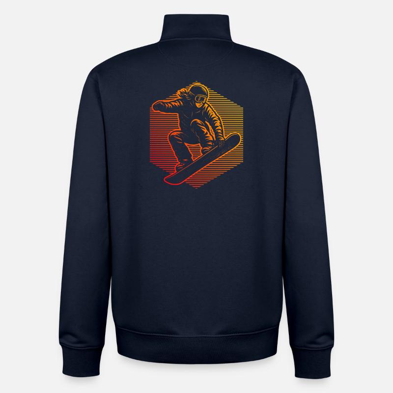 Attention fans de snowboard : déclaration simple - Sweat zippé unisexe en coton bio Stanley/Stella - marine