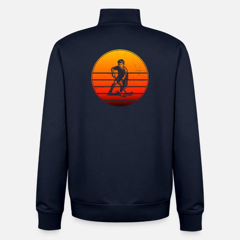 Message clair sur floorball - Sweat zippé unisexe en coton bio Stanley/Stella - marine