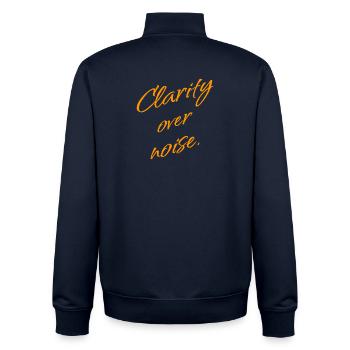 Clarity Over Noise – Focus & Mindfulness - Unisex Organic Zip Sweatshirt von Stanley/Stella - Navy - Hinten - AI Model Male 185 light (185cm)