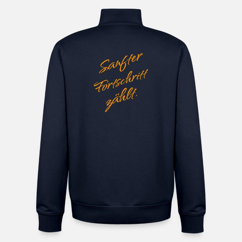 Gentle progress counts – Growth Mindset - Unisex Organic Zip Sweatshirt by Stanley/Stella - navy