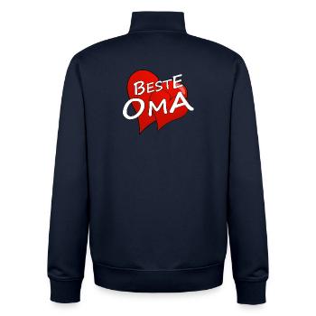 Best granny - Unisex Organic Zip Sweatshirt by Stanley/Stella - navy - Back - AI Model Male 185 light (185cm)