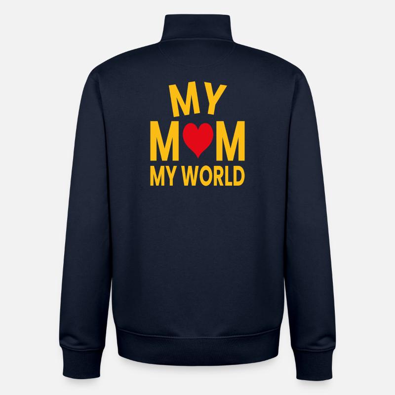Ma mère, mon monde - Sweat zippé unisexe en coton bio Stanley/Stella - marine