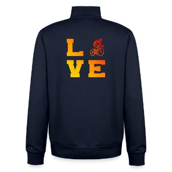Road Bike Vibes for Road Bike - Unisex Organic Zip Sweatshirt by Stanley/Stella - navy - Back - AI Model Male 185 light (185cm)