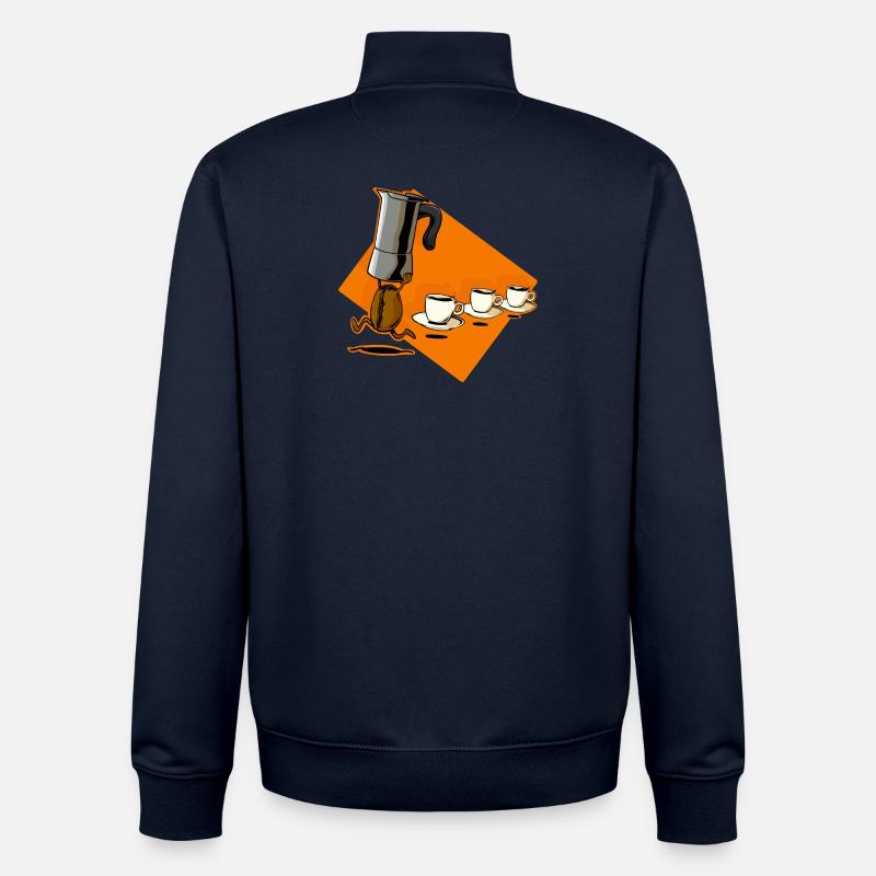 Kaffeezeit - Unisex Organic Zip Sweatshirt von Stanley/Stella - Navy