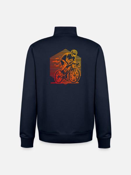 Classic road bike motif - Unisex Organic Zip Sweatshirt by Stanley/Stella - navy
