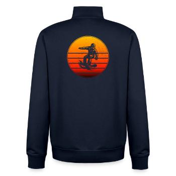 Clear snowboard motif for every day - Unisex Organic Zip Sweatshirt by Stanley/Stella - navy - Back - AI Model Male 185 light (185cm)
