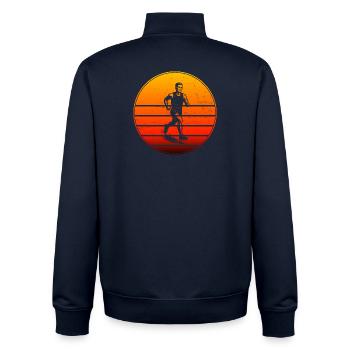 Iconic running motif - Unisex Organic Zip Sweatshirt by Stanley/Stella - navy - Back - AI Model Male 185 light (185cm)