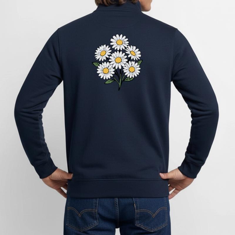 Fleur blanche Fleur blanche Fleurs Fleurs blanches Fleurs blanches Sweat zippé unisexe en coton bio Stanley/Stella